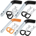 Wellmax 5/8" and 1/2" Diameter Dual Pinhole Trailer Hitch Pin Set - 3 PC 5/8" x 3-1/2" and 1 PC 1/2"x3" Shank, with Rubber-Coated Vinyl Grip and 8pcs R Clips, Zinc-Plated for 2" Receiver