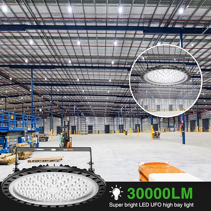 Viugreum 10 Pack 300W UFO LED High Bay Lights, 30000LM 6000K-6500K Daylight - Image 7