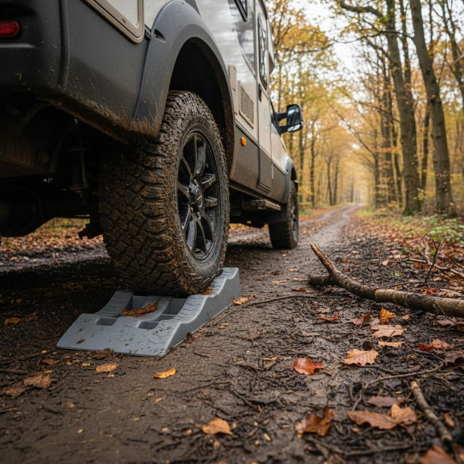 Generic Vehicle Leveling Block Wheel Ramp Chock Stabilizing Tire Support Three-Tiered Polypropylene Structure Suitable for RV Camping Gift Giving, Gray