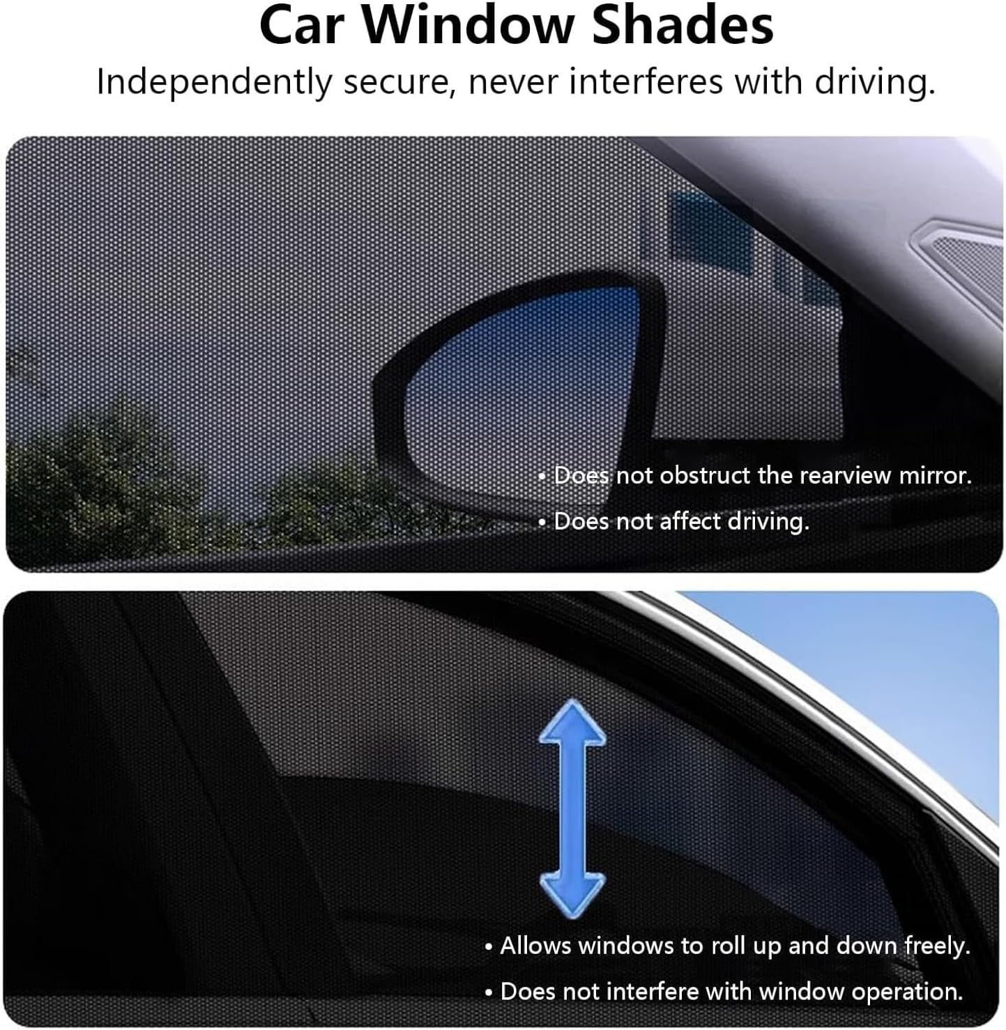 2/4pcs Car Front Window Screen Mesh, Suitable for Camping, Travel, UV-Protection, Breathable Mesh Car Window Sunshade for SUV Cars
