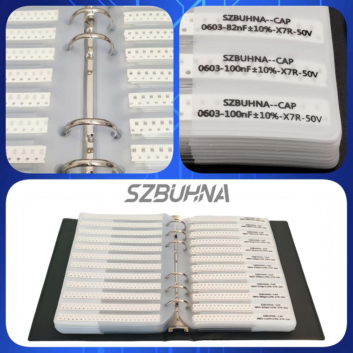 0402+0603+0805+1206 smd capacitor assortment kit with inductor shown in use
