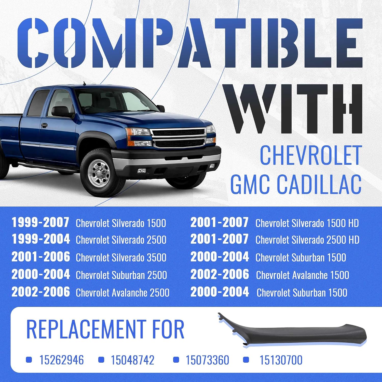 HECASA Windshield A Pillar Grab Compatible with 1999-2007 Chevy Chevrolet Silverado Suburban GMC Sierra Yukon Cadillac Escalade W/O Speaker Replacement for 15262946 Right Side Dark Gray