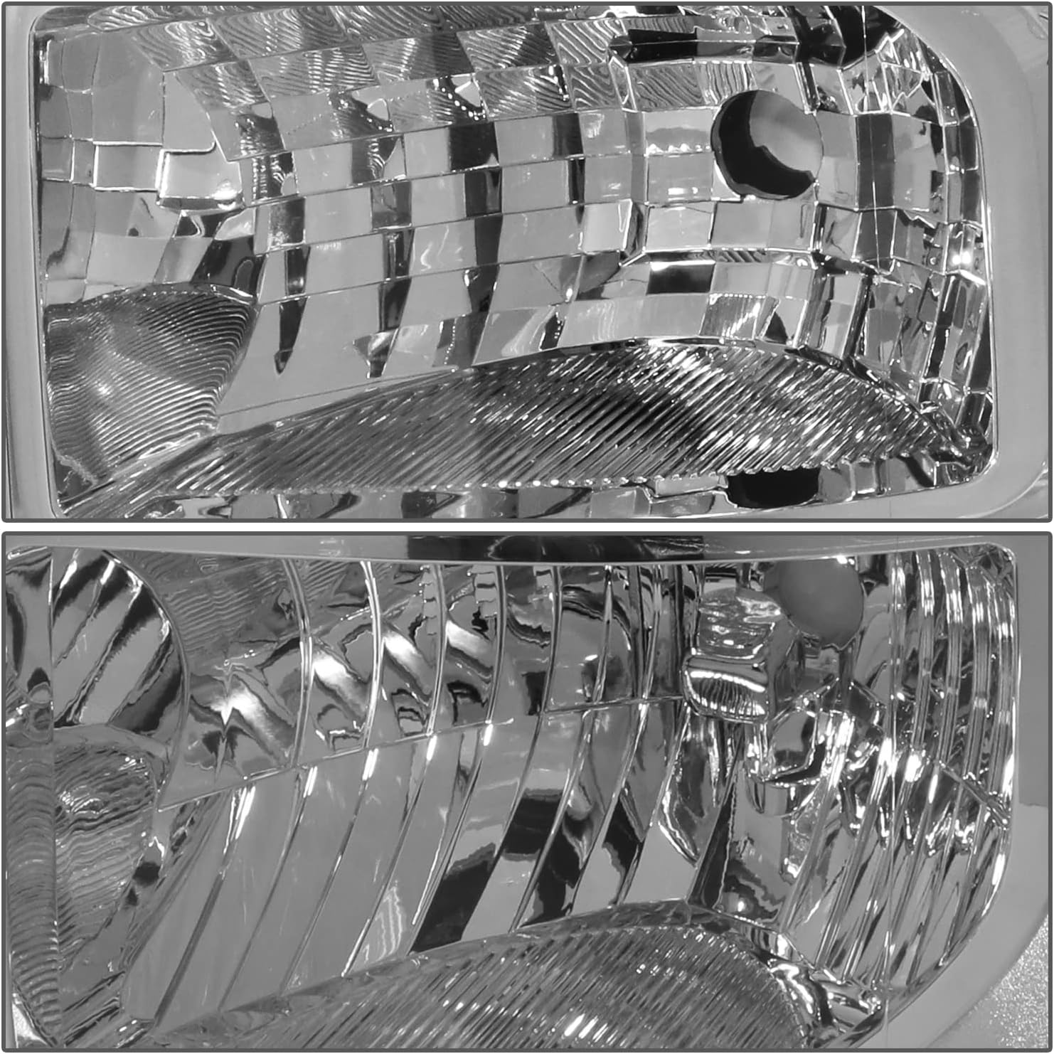 DNA MOTORING HL-OH-FSU13-CH-CL1 Chrome Housing Headlights Replacement Compatible with 11-16 F-250 / F-350 / F-450 / F-550 Super Duty