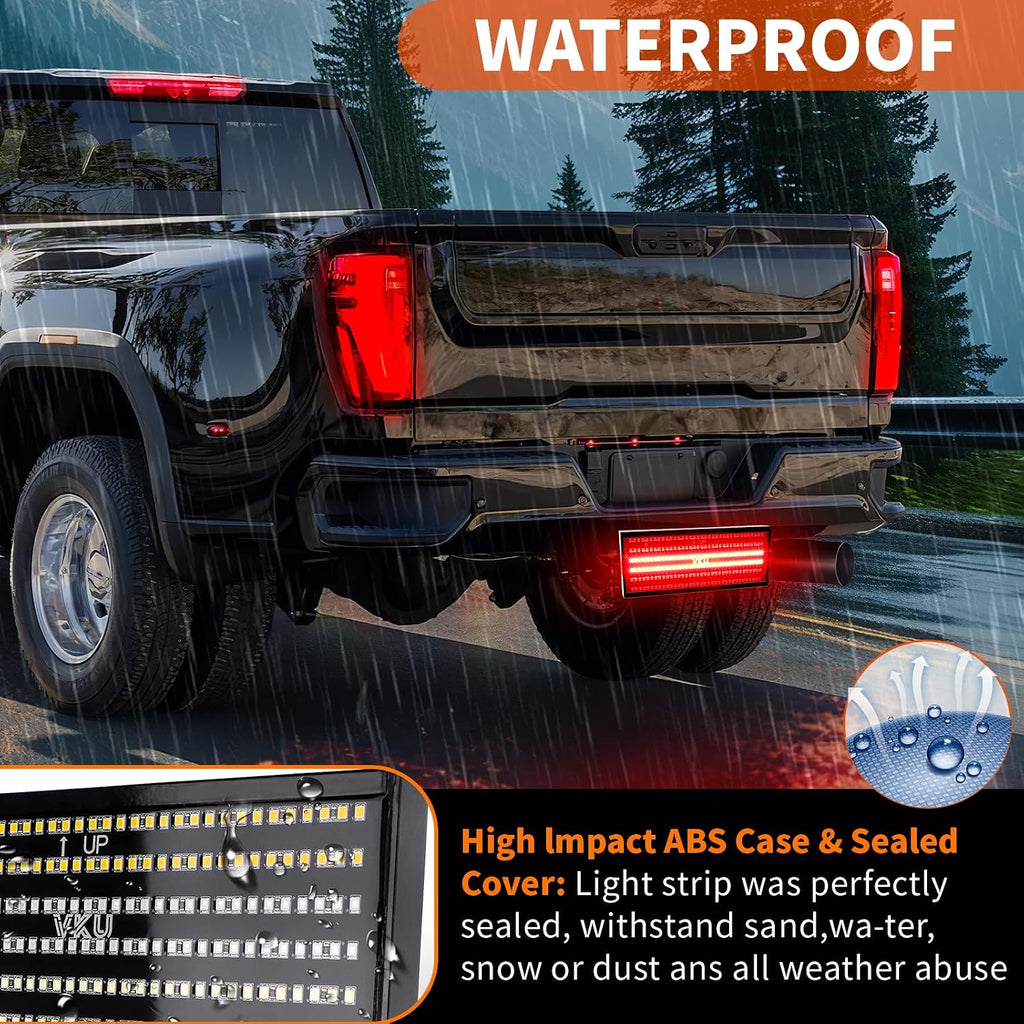 Hitch Cover with LED Light, 6 Rows and 216 pcs LED Chips 6 Mode of Full Lighting Universal Fit 2" Receiver for Towing Truck Chevy (Chevrolet), Ford, GMC, Dodge RAM, Jeep, ATV SUV Van SUV