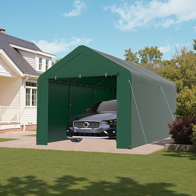 GOJOOASIS 10x20 Carport Heavy Duty Portable Garage Shelter Metal Car Canopy Tent by GOJOOASIS