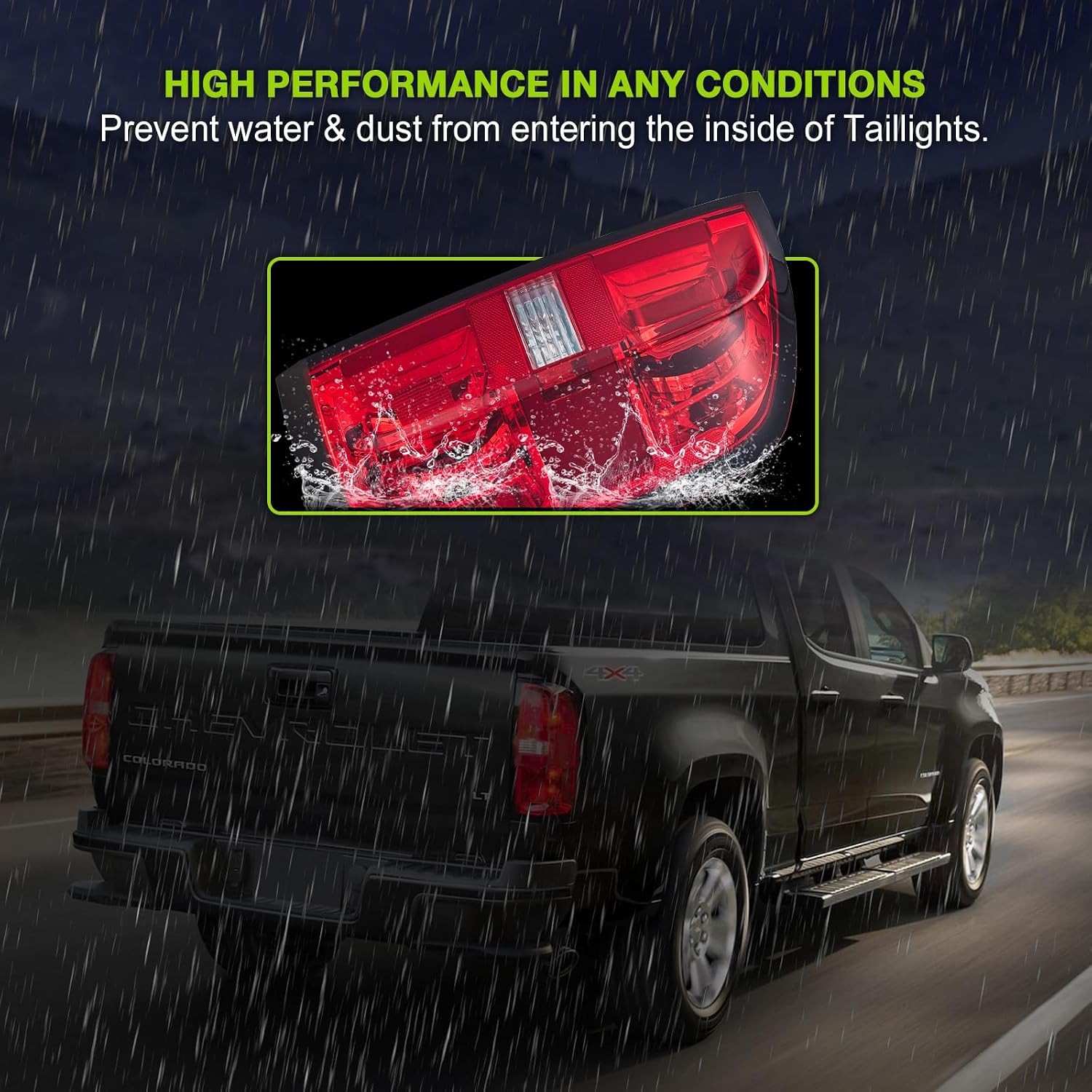 Chevrolet Colorado Rear Tail Light Assembly, Right Passenger Side | Compatible With 2015-2022, Halogen Type, Includes Bulbs, Includes Harness