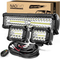 naoevo 12inch led light bar and 2pcs 4inch, main product view