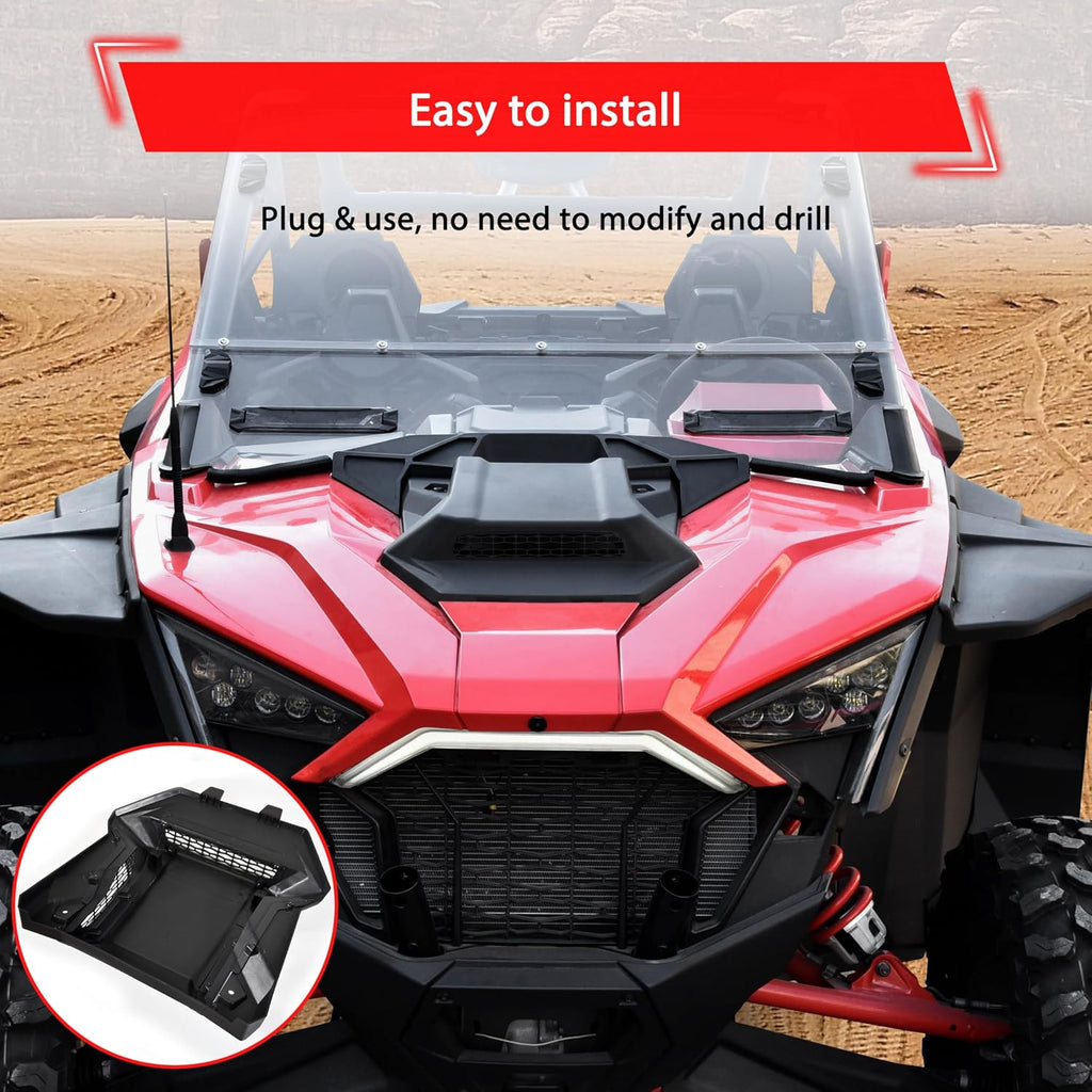 SAUTVS Turbo Hood for Polaris RZR PRO XP/PRO R/Turbo R 2020-2024 | Durable PP Material, Sport Turbo Hood Scoop Kit, Easy Installation, Large Vents, Fast Heat Dissipation