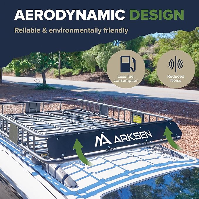 ARKSEN 64 x 50 x 6 Inch Universal Extra Wide 150LB Heavy Duty Roof Rack Cargo - Image 5