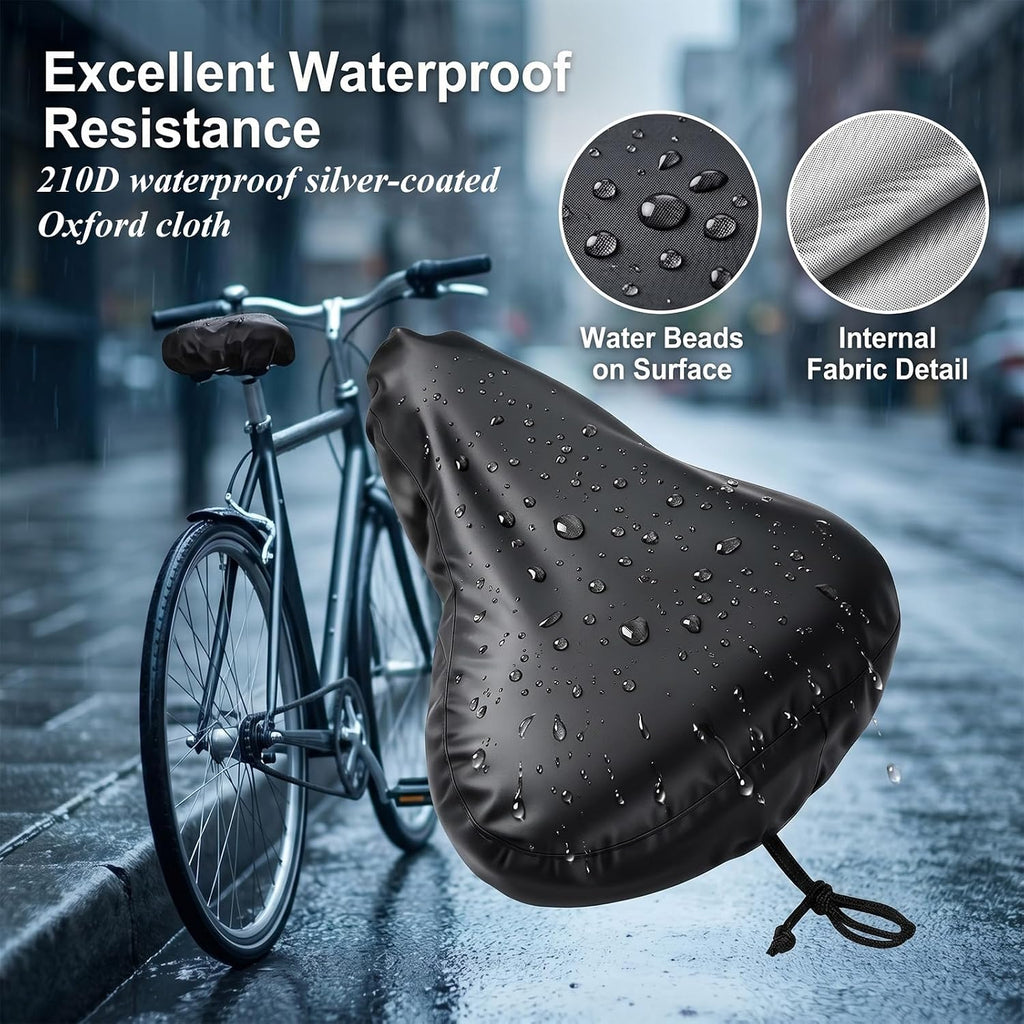 2 Pack Bike Seat Cover, Bicycle Saddle Cover | Heavy Duty Rain Covers for Indoor and Outdoor Cycling, Bicycle Seat Cover, Sun Dust Snow Protection