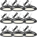 9 Pack 500W LED High Bay Light 72, 500LM DLC ETL Listed Industrial Grade UFO