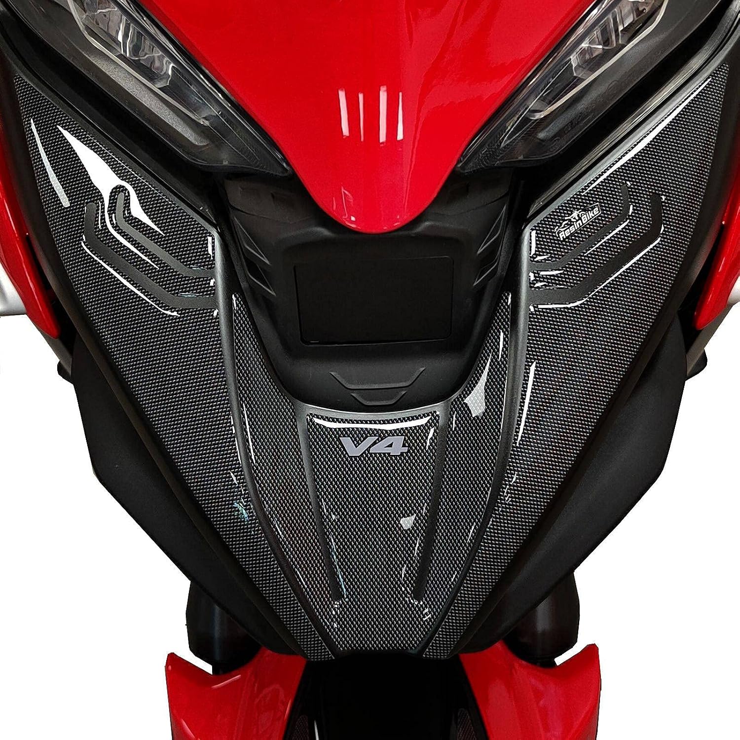 Resin Bike Motorcycle 3D Stickers Compatible with Ducati Multistrada V4 1100 2021-2023. Front Tip Protection from Bumps and Scratches. Resin Stickers - Made in Italy