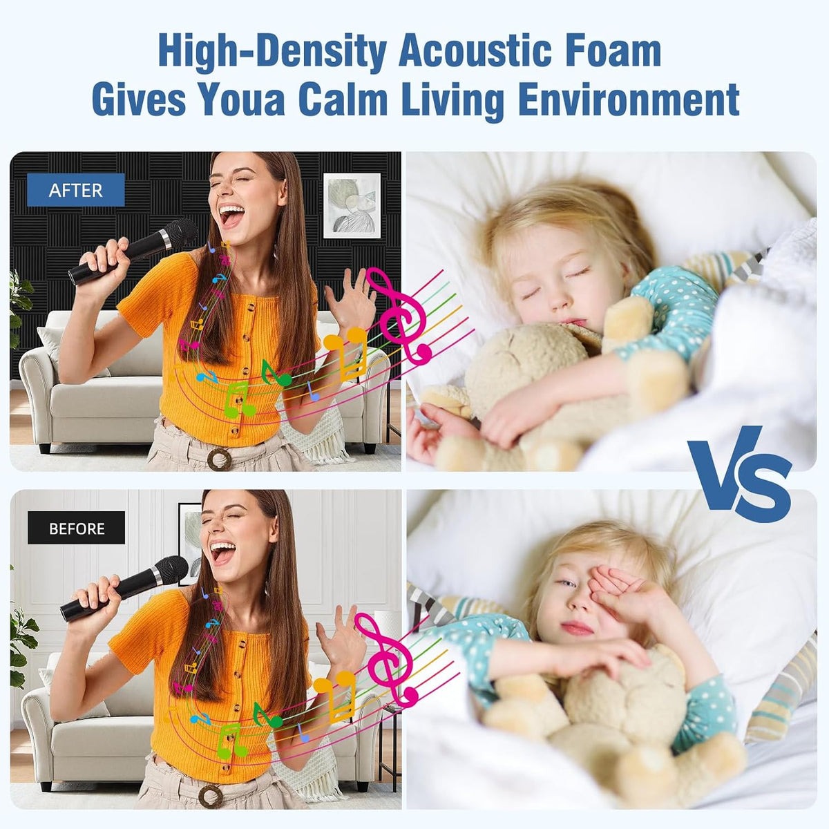 sound proof foam panels,12"×12"×1" acoustic foam panels, high, package contents