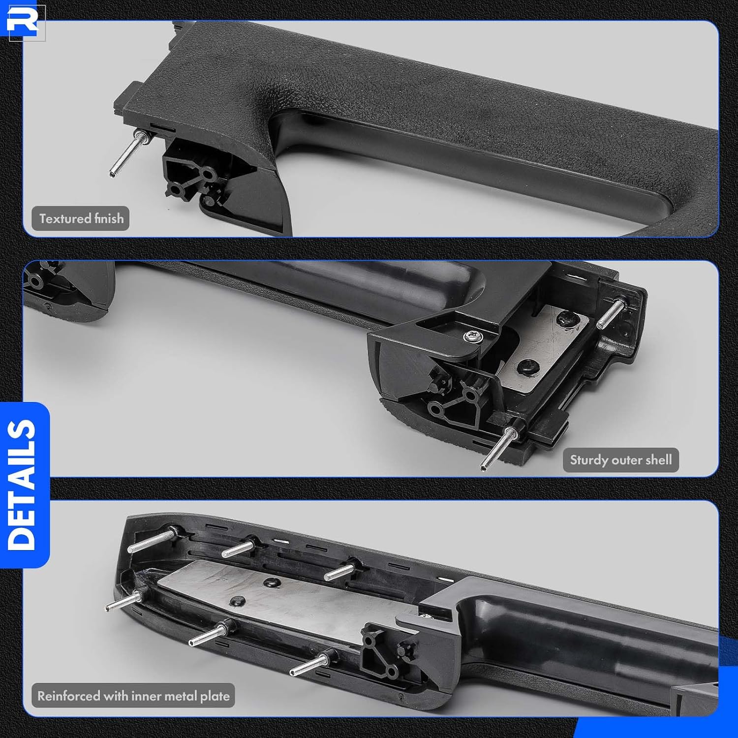 22818465 Front Left Driver Side Armrest Repair Kit Fit for Chevy Silverado 1500 2500HD 3500HD 2010-2014 For GMC Sierra 1500 2500 HD 3500 HD 2010-2014 Door Panel with Release Handle Below Armrest Black