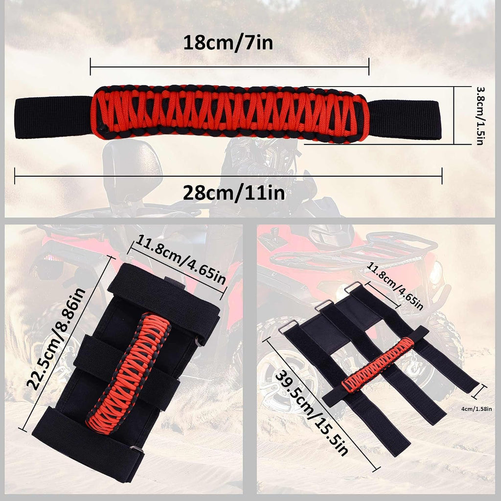 4 Pack Roll Bar Grab Handles for Jeep Wrangler, Multifunctional Paracord Handles Compatible with Jeep Wrangler CJ YJ TJ JK JL & Gladia-tor JT 1987-2025 , Heavy Duty Off-Road Interior Accessories