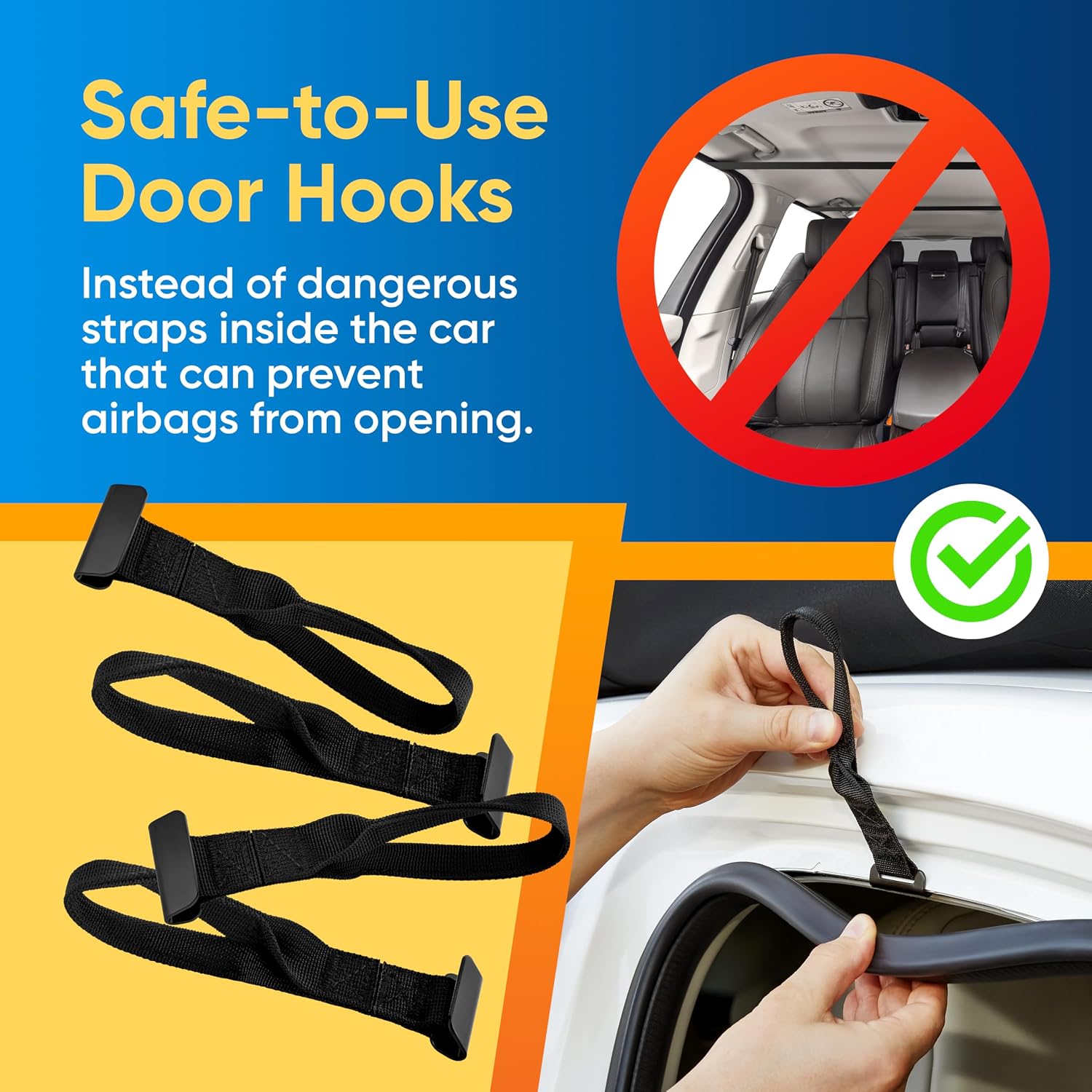 Car Roof Bag - Car Rooftop Cargo Carrier Bag – 19 Cubic Ft Waterproof Roof Rack Cargo Carrier, Includes Anti-Slip Mat, 4 Door Hooks, Reinforced Zipper/Buckle, with or Without Rack