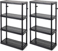 gracious living 4-shelf fixed-height medium-duty storage, black, 2-pack, main product view