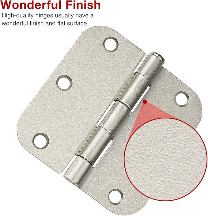 24 Pack Interior Satin Door Hinges Brushed Nickel 3.5 Inch x 3 1/2" 5/8&...