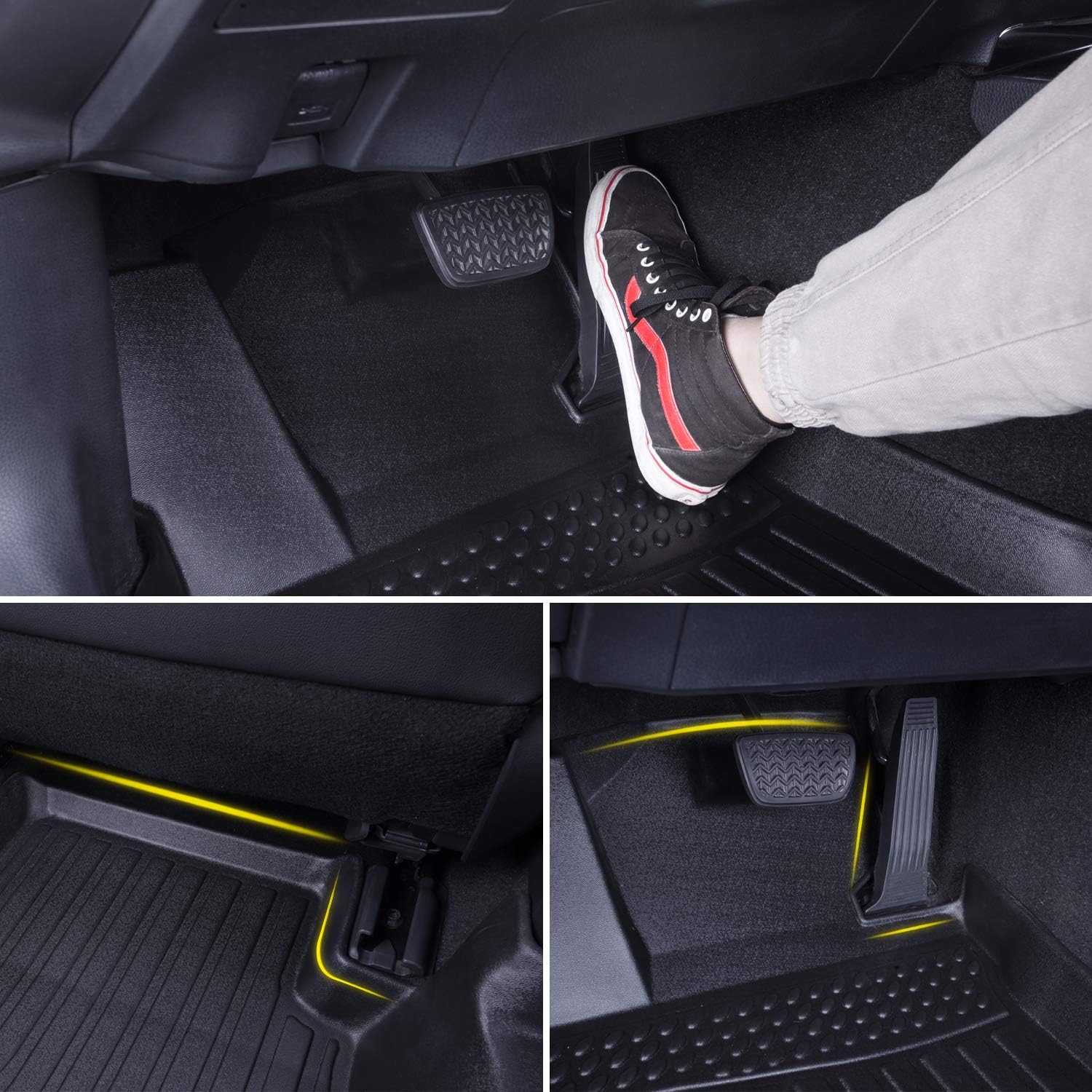 orealtrend Black Floor Mats Liners Replacement for Subaru Crosstrek/XV 2018-2023 Heavy Duty All Weather Guard Front and Rear Car Carpet-Custom Fit-Tough Odorless