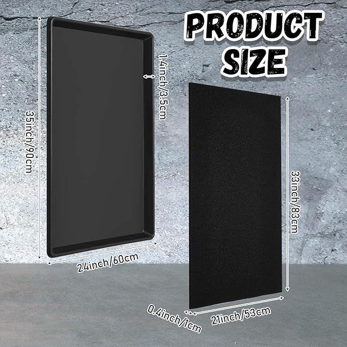 Uiifan 1 Set 35 x 24 x 1.4 Inch Oil Drain Drip Pan - Image 2