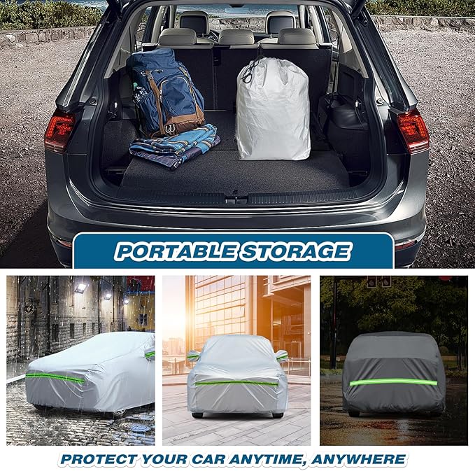 TUCAREST 6-Layers Heavy Outdoor Pickup Full Car Cover Hard Shell Zipper Design - Image 7