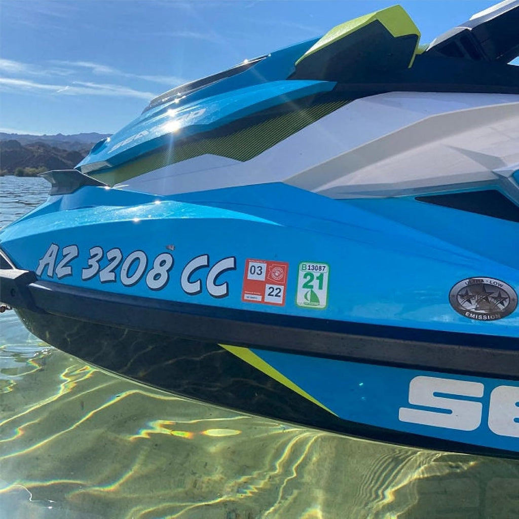 Boat Registration Numbers & Letters 2CL / 2 Pack Custom 3" Boat & Jetski PWC Stickers