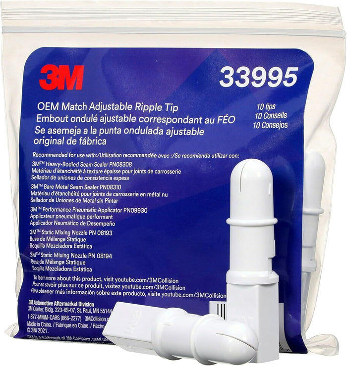 3M OEM Match Adjustable Ripple Tip, Single-Use, OEM Style Bead, Adjustable Width (Pack of 10)