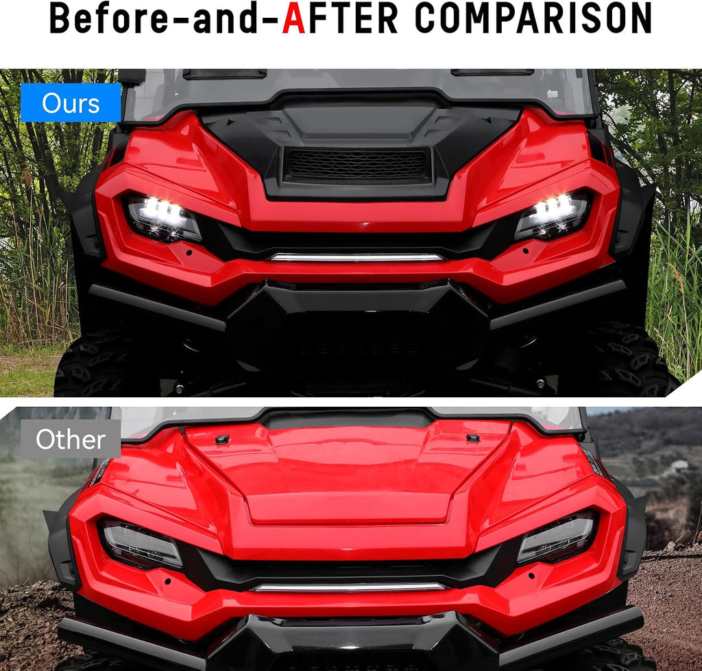 Sport Hood Scoop with Mesh for Honda Pioneer 1000 16-25, Black Front Hood Cover with Grill Vents Kit Air Flow Intake Hood Scoop for Honda Pioneer 1000-3 1000-5 1000-6 2016-2025 Accessories