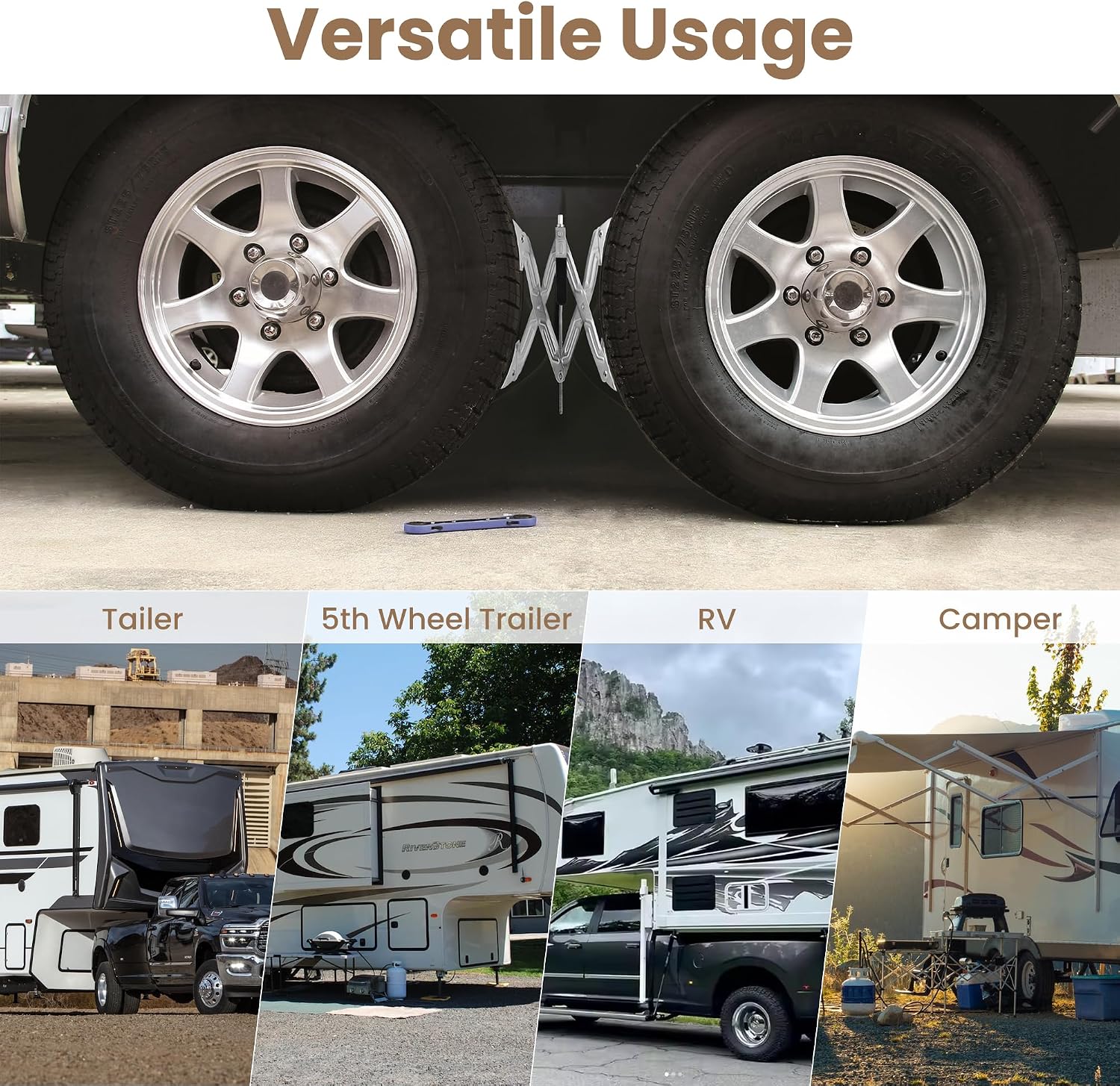 X-Shaped RV Wheel Chock Fit 4.13” to 13.4” Camper Wheel Chock Stabilizer Scissor with Accessories Pair for Travel Trailer, Heavy Duty Tire Wheel Chock Scissor Locking X Chock, 2Pack