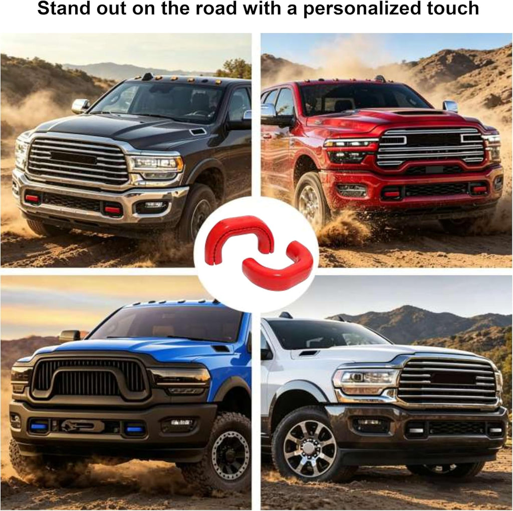 Tow Hook Covers for RAM 2500 3500 2019-2026, Thick Silicone Hitch Cover, Rustproof Weatherproof Front Tow Hook Protector