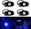 YONEDA 4 Pods Blue Rock Lights 6000K 3LED Bright LED Underglow Lights IP68 Waterproof for Trucks SUV UTV ATV RZR Car Boats Pickup Motorcycle