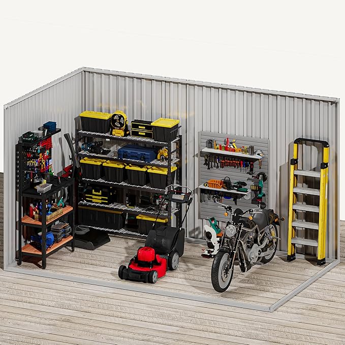 DWVO Storage Shed 9x6 FT for Bicycle Functional Metal Tool Shelter Garden - Image 6