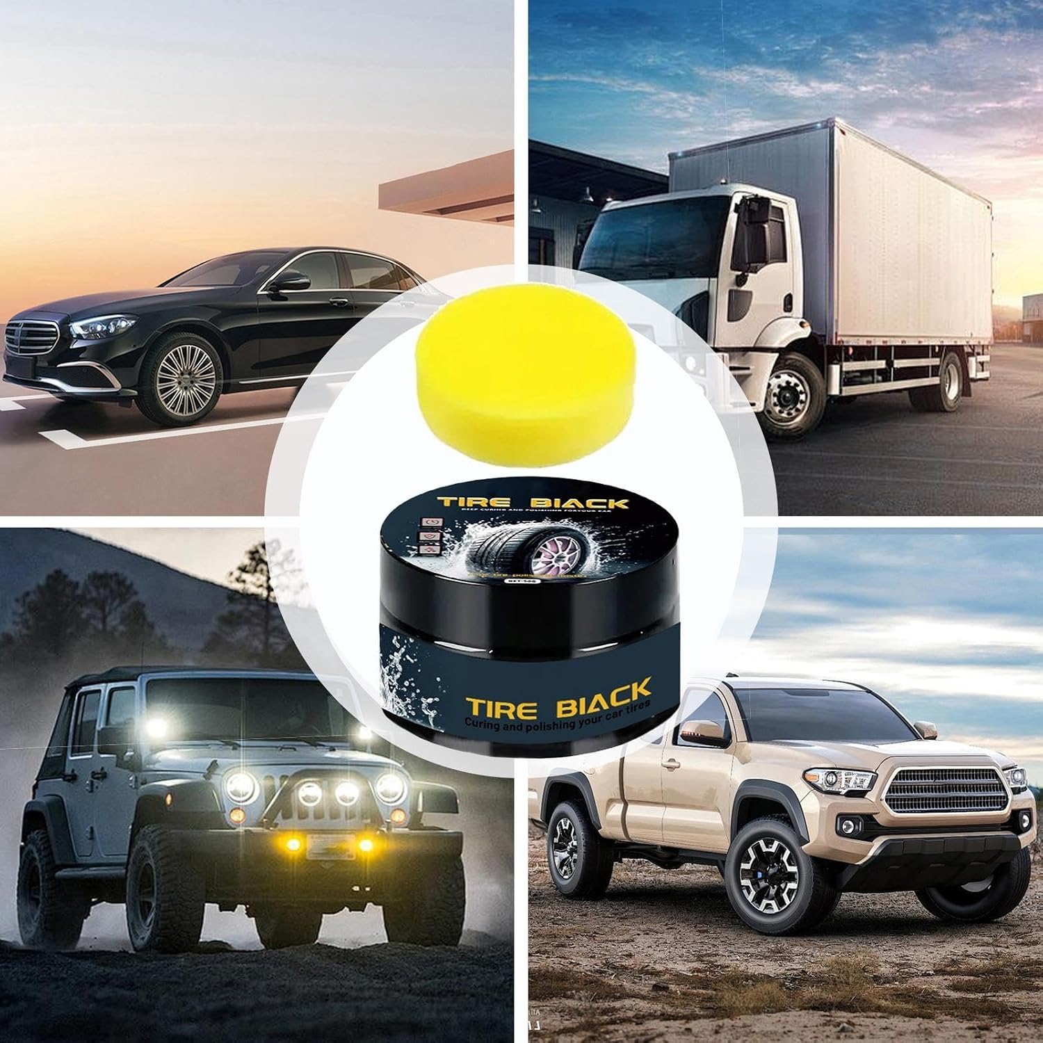 Car Tire Wax – 50g Paste, Tyre Coating, High Gloss Stain Remover | Perfectly Great For SUV Caravan, Safe Driving, Protective