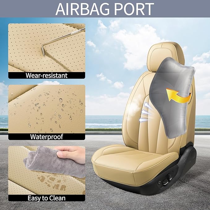 Car Seat Covers, Waterproof Seat Covers Front Pair, Leather Car Seat Covers - Image 3