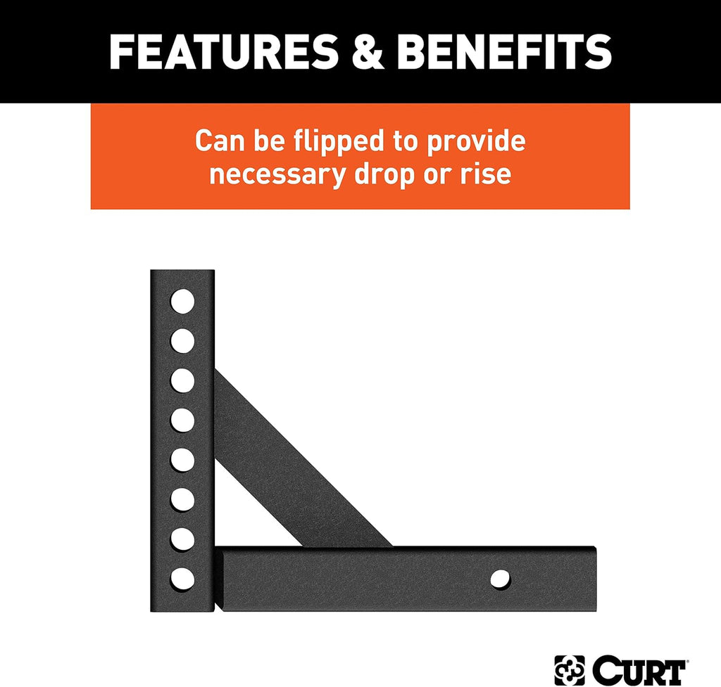 Curt Manufacturing 17120 Adj Hitch Bar 12 in X 5 625 in W/8 875 in Rise