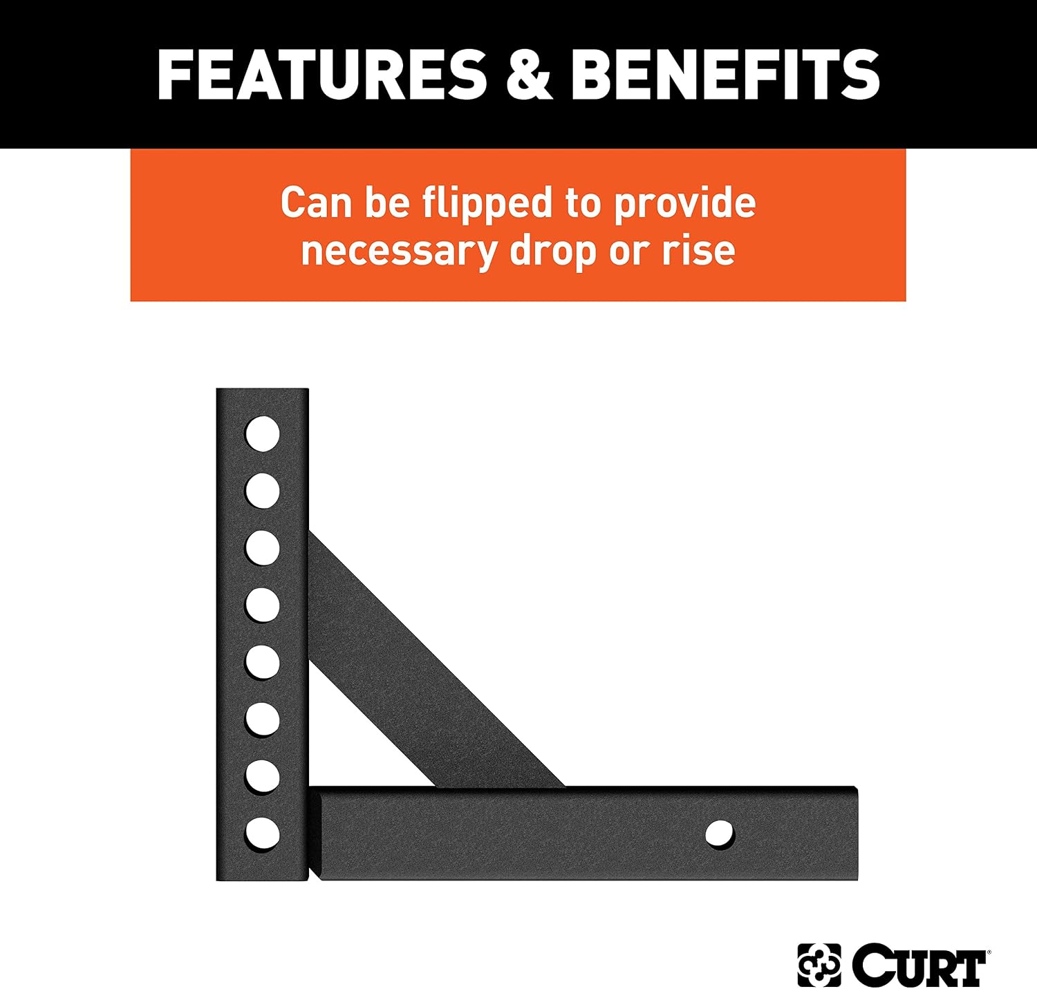 Curt Manufacturing 17120 Adj Hitch Bar 12 in X 5 625 in W/8 875 in Rise