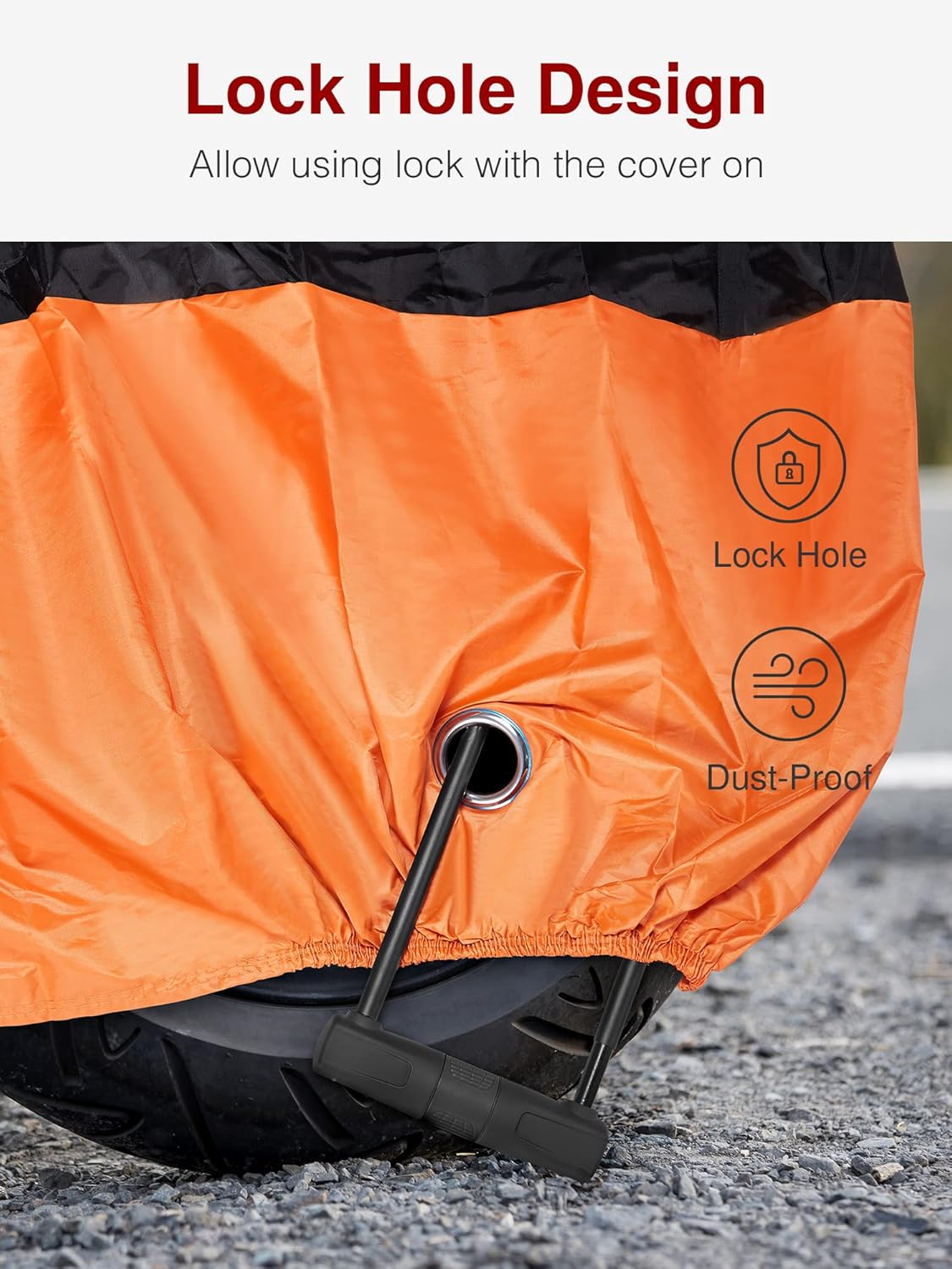 Puroma Motorcycle Cover Heavy Duty Scooter Cover Waterproof Outdoor All Season Universal Weather Quality Protection with Night Reflective, Lock Hole and Storage Bag Fits up to 86.6" Motorcycle Vehicle