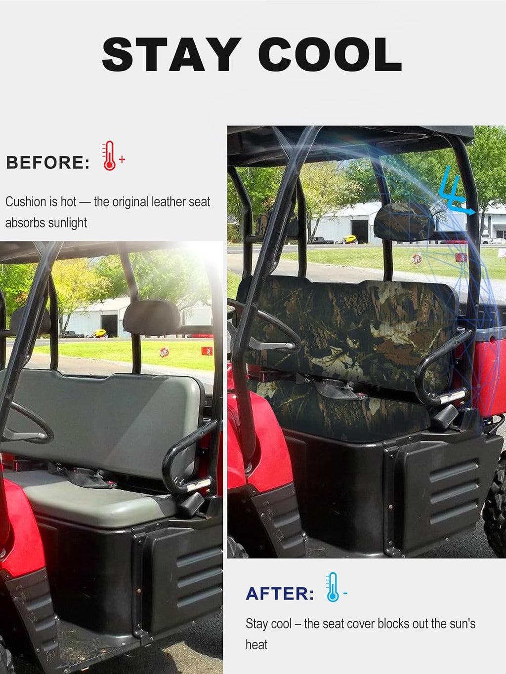 ZIDIYORUO Camo Ranger Seat Covers for Polaris Ranger 500 700 800 2002-2008 | Waterproof Oxford Fabric with PU Coating, Snug Fit UTV Bench Seat Protector Shields Seats from Pet Scratches, Dust & Mud