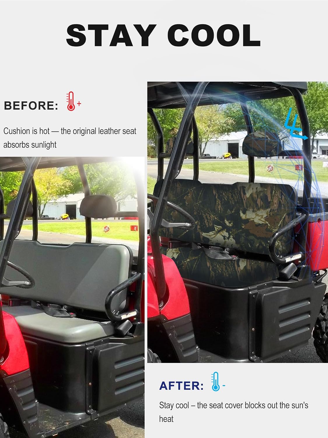 ZIDIYORUO Camo Ranger Seat Covers for Polaris Ranger 500 700 800 2002-2008 | Waterproof Oxford Fabric with PU Coating, Snug Fit UTV Bench Seat Protector Shields Seats from Pet Scratches, Dust & Mud