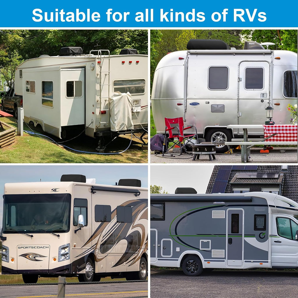 RV Camper Air Conditioner Cover Trailer AC Covers for RV Roof Unit, 600D Oxford Cloth Fits Dometic FreshJet 3, ASA, VEVOR, Furrion RVs Air Conditioner Winter Covers for Outside - RV A/C Cover for Roof