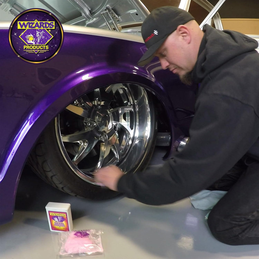 Wizards Metal Polish 3 oz - Polish-Infused Cotton Brightener for Chrome Cleaner and Polished Aluminum, Brass, Nickel, Stainless Steel, Coated Wheels, and Motorcycle Restoration, Trusted Since 1986