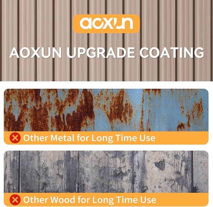 Aoxun 7x5 FT Outdoor Storage Shed - Image 3