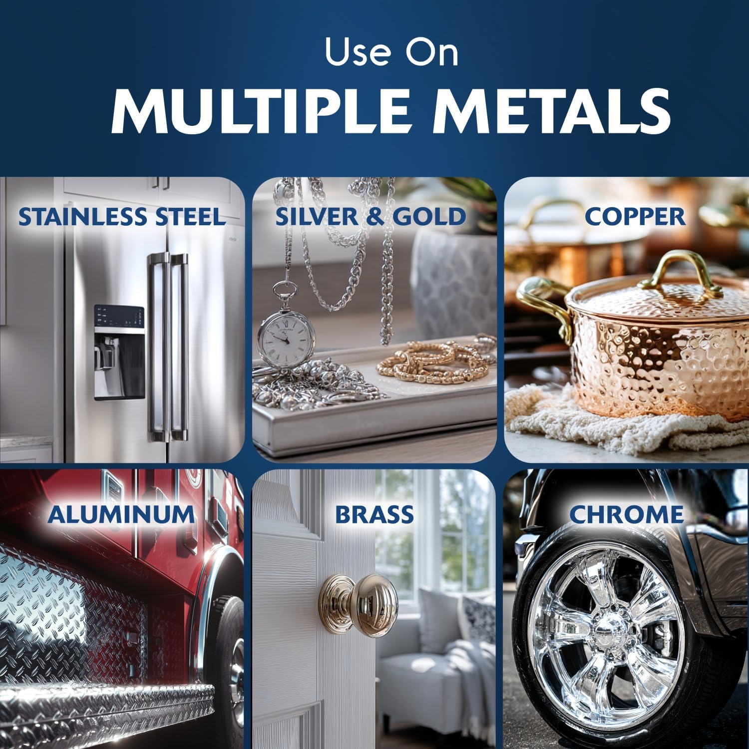 Eagle One Nevr Dull All Metal Wadding Polish, Chrome and Metal Cleaner for Cars, Kitchens, Bathrooms, Easy Tear Pads for Stainless Steel, Brass, Copper, Aluminum, 5 oz Tin