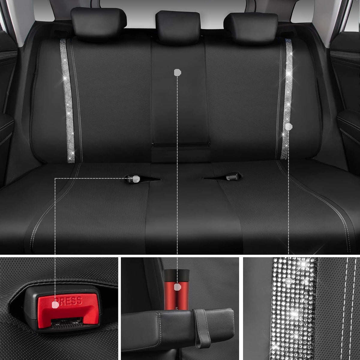 car pass bling diamond car seat covers full on a desk or shelf