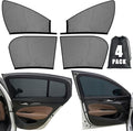 Car Window Shades 4 Pack for Front Side Windows & Rear Side Windows, Breathable Mesh Stretch Screens for Baby Camping Mosquito Net, Enlarged Size! Universal Fit Most Vehicles (98% Fit)