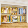 ulif m2 wall mounted closet system, gold clothes, main product view