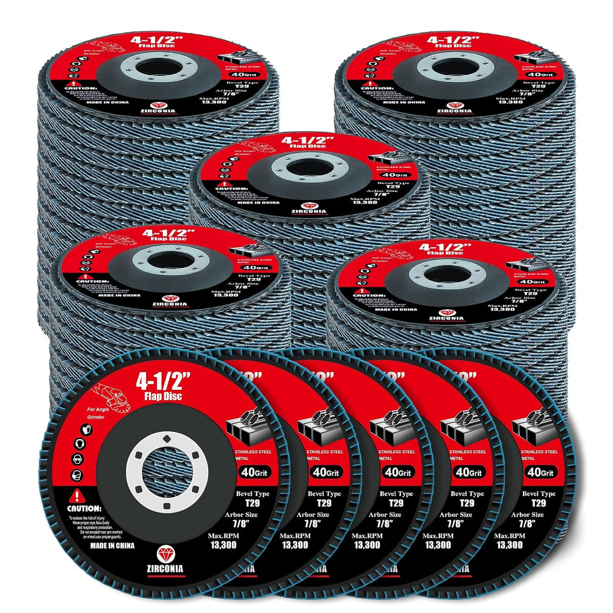 flap discs 40 grit, 4 1/2" x 7/8", main product view