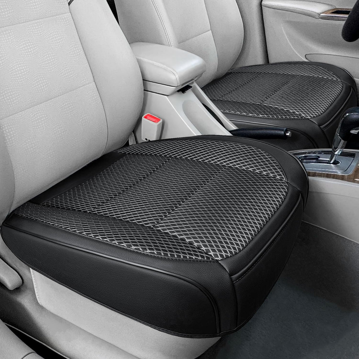 black ventilated bottom car seat cover, main product view