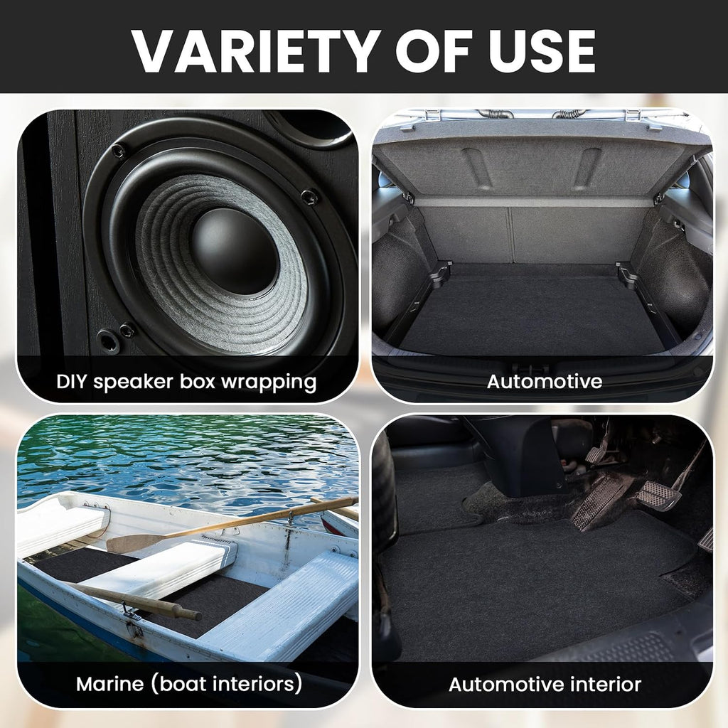 Nuanchu 78.7 x 47.2 Inch Gray Underfelt Carpet for Speaker Sub Box, RV, Boat, Marine, Auto, Truck, Car Trunk, Door Liner, Desk