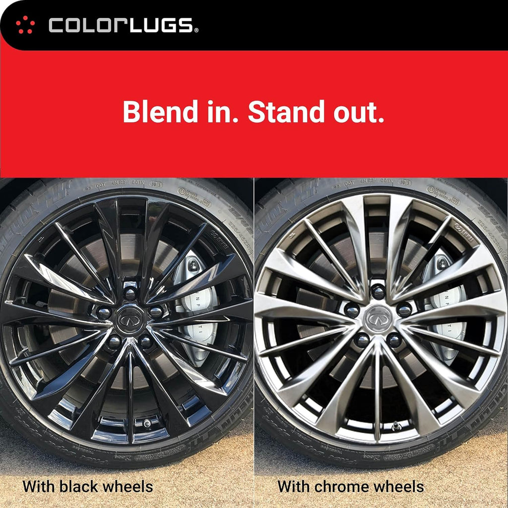 ColorLugs Vinyl Lug Nut Cover | Black | Flexible Fit Wheel Lug Nut Cap | Fits 21-23 mm | Pack of 25 | Includes Deluxe Extractor | Made in the USA